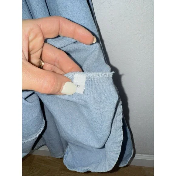 Vintage Denim Tank Dress 6 Rhinestone Fit Flare Old Western 80’s Tie Front P - Picture 11 of 14